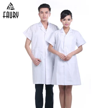 

Men Women Doctor Nurse Serving Uniform Medical Clothing Pharmacy Lab Short Sleeve Coat Suit Collar Pocket Work Wear Accessories