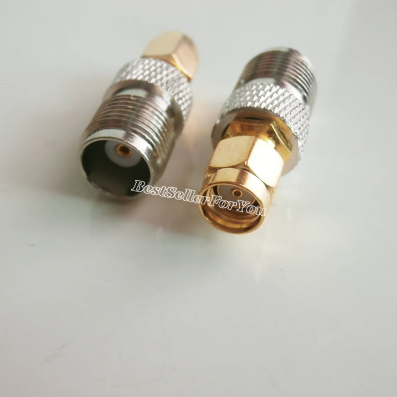 

1X TNC female Jack to RP SMA male RPSMA Plug center RF coaxial adapter connector F/F Golden