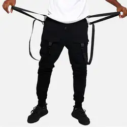 Aolamegs шаровары тренировочные брюки мульти-ленты спортивные брюки мужские узкие хип-хоп с эластичной талией модные высокие Steet штаны для