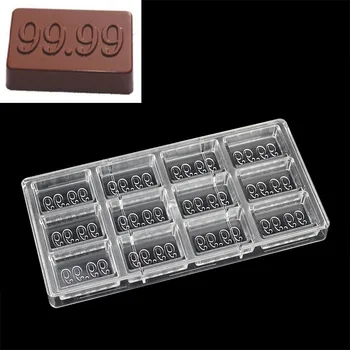 

3D Number 9999 shape Polycarbonate Chocolate Mold Candy Pudding Jelly Mould pastry baking confectionery tools Valentine's Day