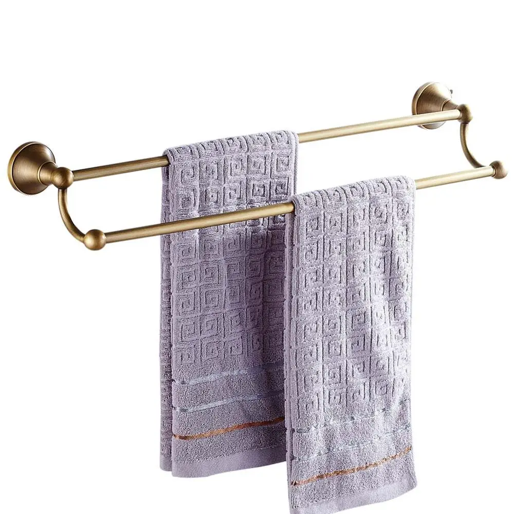 double towel bars Leyden аксессуары для ванной наборы античная латунь одна вешалка для полотенец Держатель халат крючок для зубной щетки держатели для ванной аксессуары набор - Цвет: double towel bars