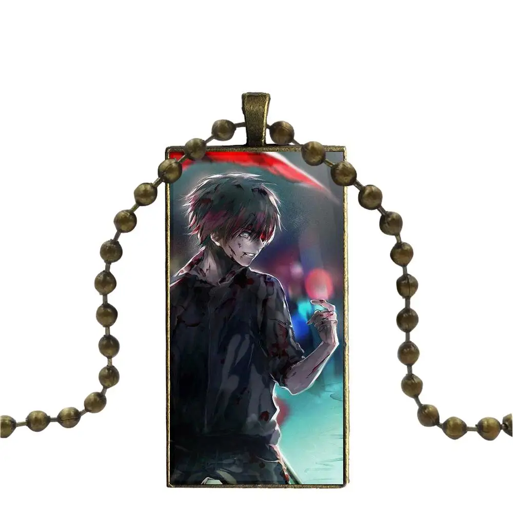 as picture Для женщин Подарки мальчик Guilty Crown Аниме Мода стекло кабошон кулон прямоугольное ожерелье колье ожерелье ювелирные изделия - Окраска металла: as picture