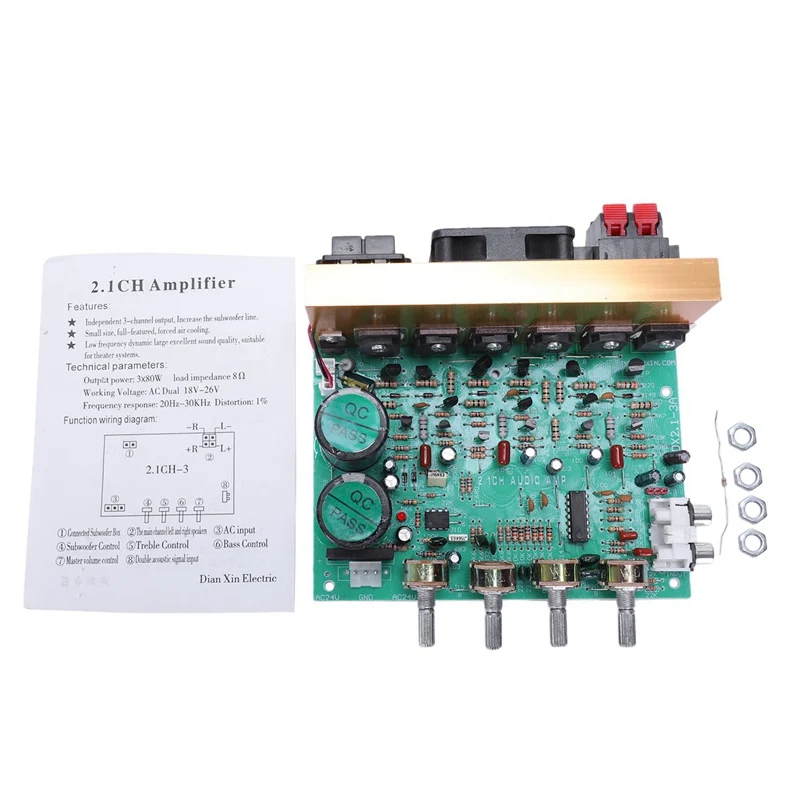 Audio Amplifier Board 2.1 Channel 240W High Power Subwoofer Amplifier Board Amp Dual Ac18-24V Home Theater