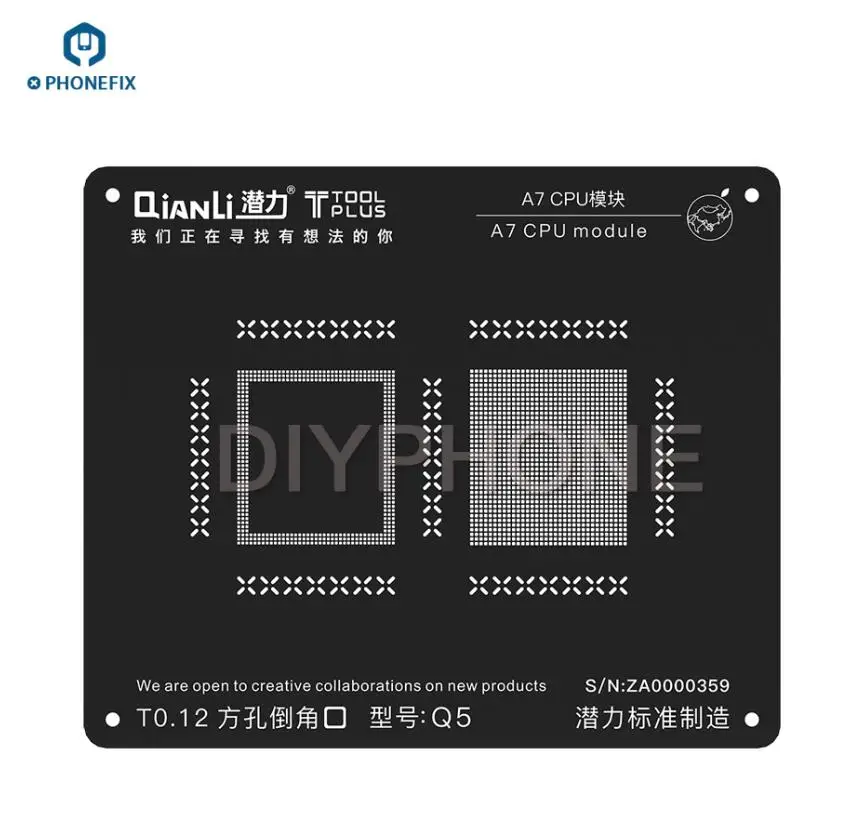 A7 Qianli черный 3D позиционирование черный трафарет универсальная связь BGA трафарет для iPhone A7 A8 A9 A10 A11 ремонт - Цвет: A7