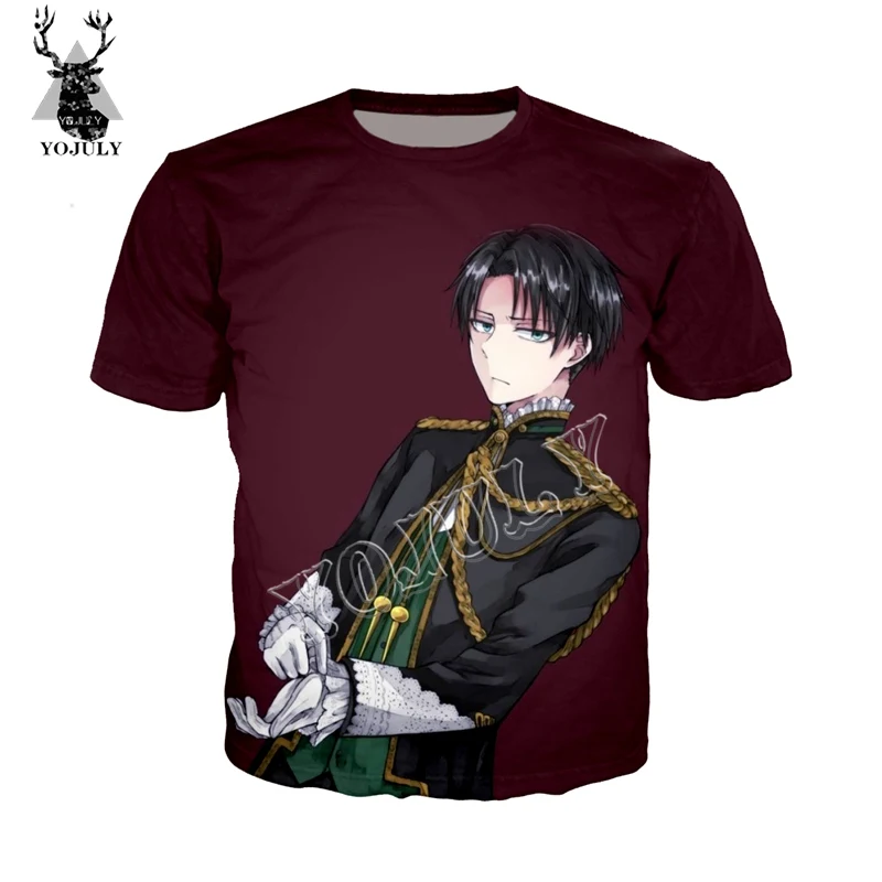 YOJULY Attack on Titan Levi · ackerman футболки с 3D принтом унисекс модная крутая повседневная одежда с коротким рукавом мужской пуловер Топы Y105