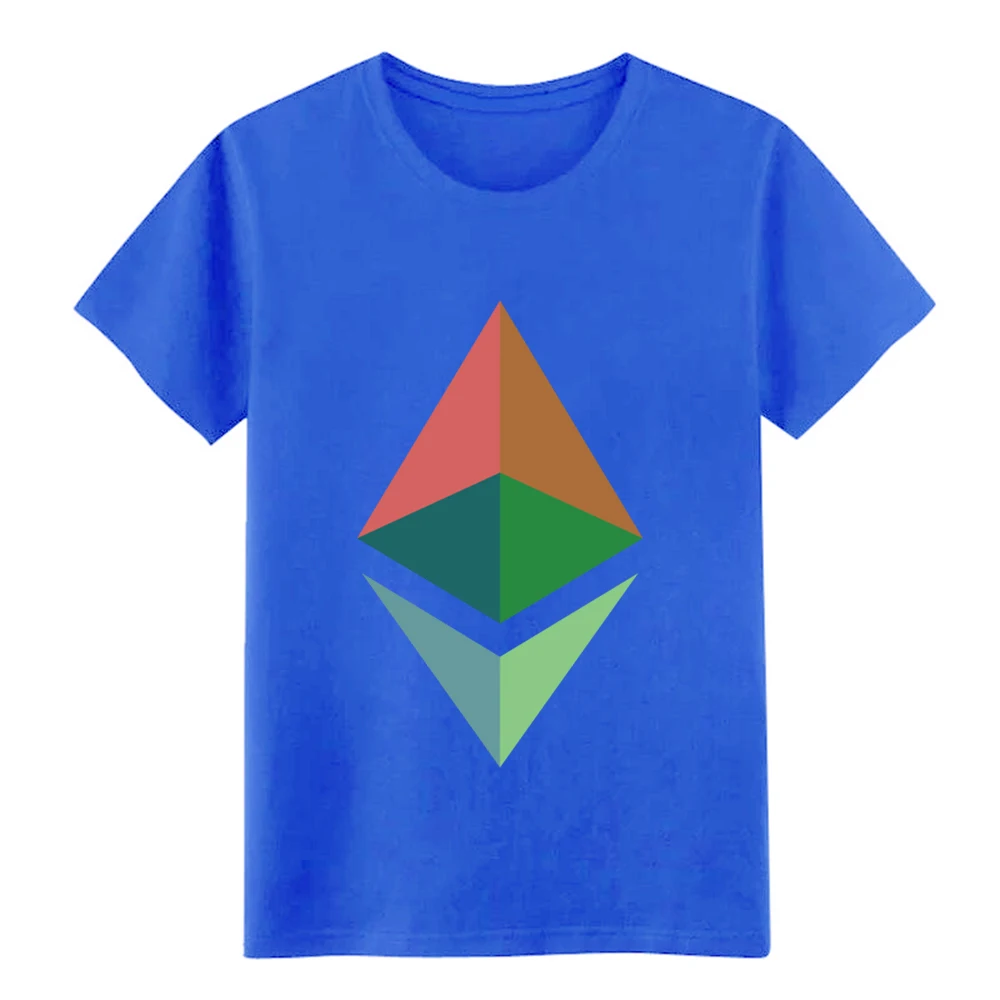 Men's Ethereum Classic Colorful Big Logo Cryptocurrency t shirt Custom tee shirt O-Neck homme Gift New Style Original shirt