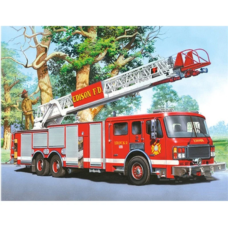 

Diamond Embroidery firefighter truck full square drill diamond mosaic painting Home Decoration BK-4879