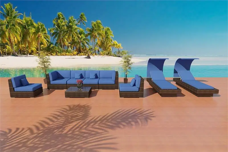 Прямая продажа с фабрики любая погода Глубокое Сиденье низкая смола плетеная