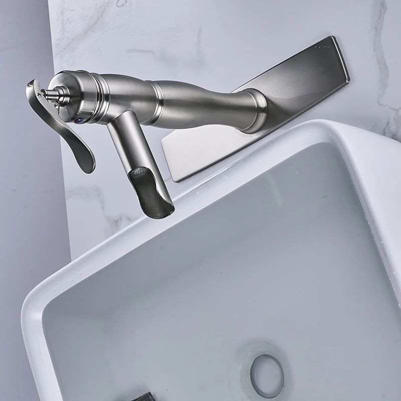 Никель светодиодный Ванная комната смеситель brushedsink смесителя