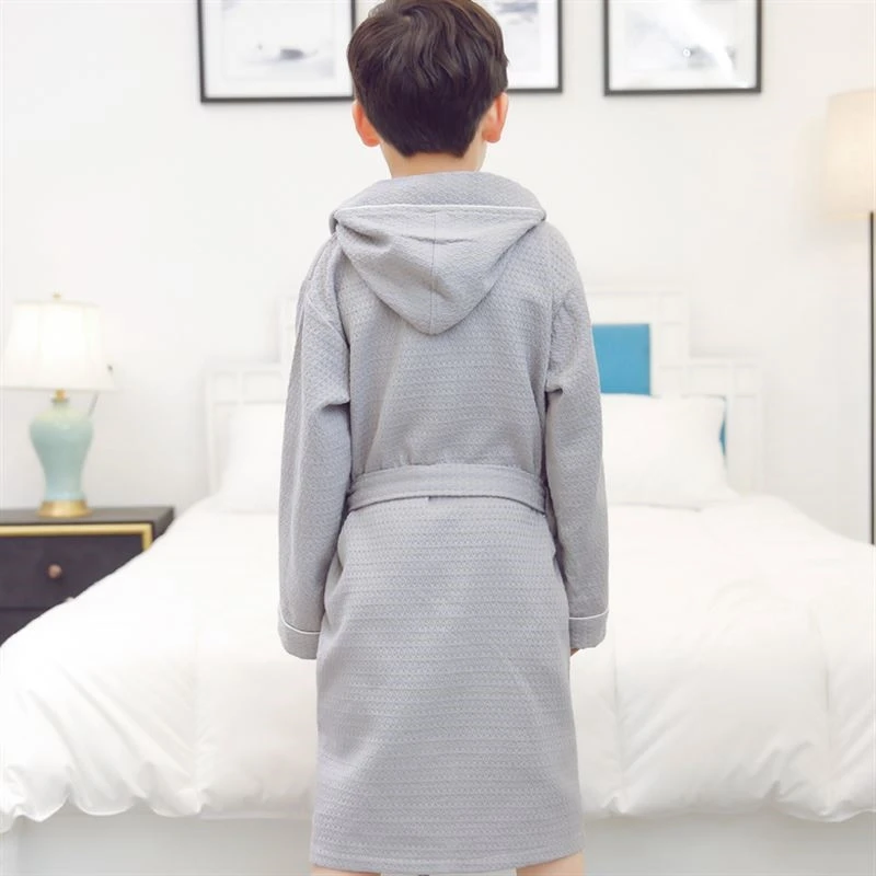 1piece Robes Lace-up Kids Robes Soft Children's Bathrobes Cotton Sleepwears Kids Pajamas Kids Homewear Solid Color Sleepwears