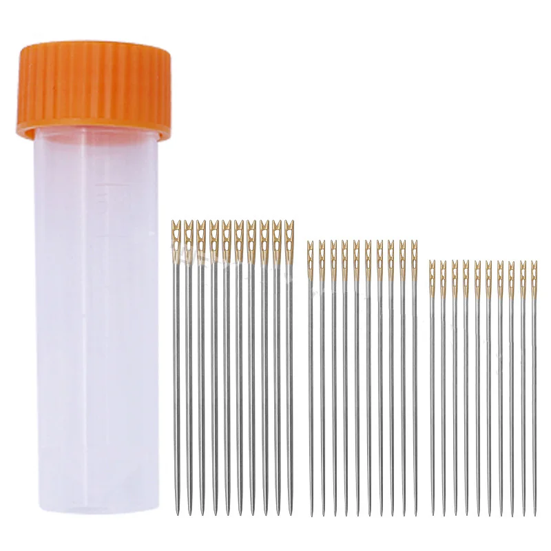

30pcs/set DIY Assorted Self Threading Thread Sewing Needles Home Household Tools 3 size