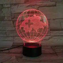 National map Switzerland Table Lamp desk 3D Illusion Touch Sensor 7 Color Changing Childrens Kids swiss Globe Night Light LED world globe map table desk lamp led night light kids gift educational interactive astronomy geographic map led earth lighting