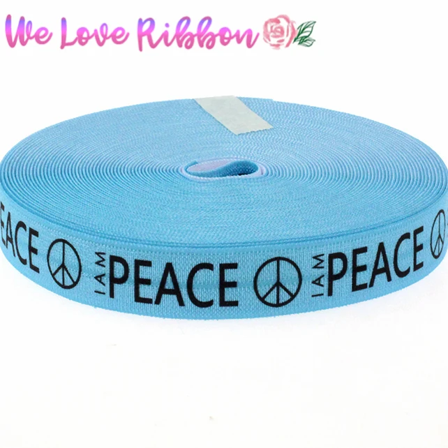 5/8 &quot16 мм&quot Peace &quotнапечатанная Складная эластичная лента сделай сам подарочная