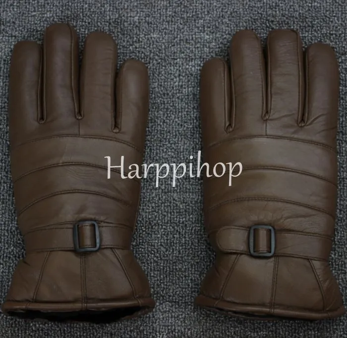 2017 осенние и зимние мужские кожаные перчатки ультра-толстые теплые шерстяные меховые варежки мотоциклетные аккумуляторные автомобильные