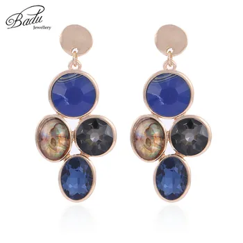 

Badu Vintage Baroque Dangle Drop Earrings Natural Stone Geometric Crystal Earrings Statement Jewelry Gift for Halloween