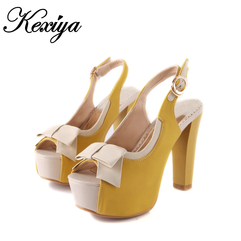 Hot sale Big size 30 52 Fashion sweet style women shoes Ultra high heels Bowknot decoration