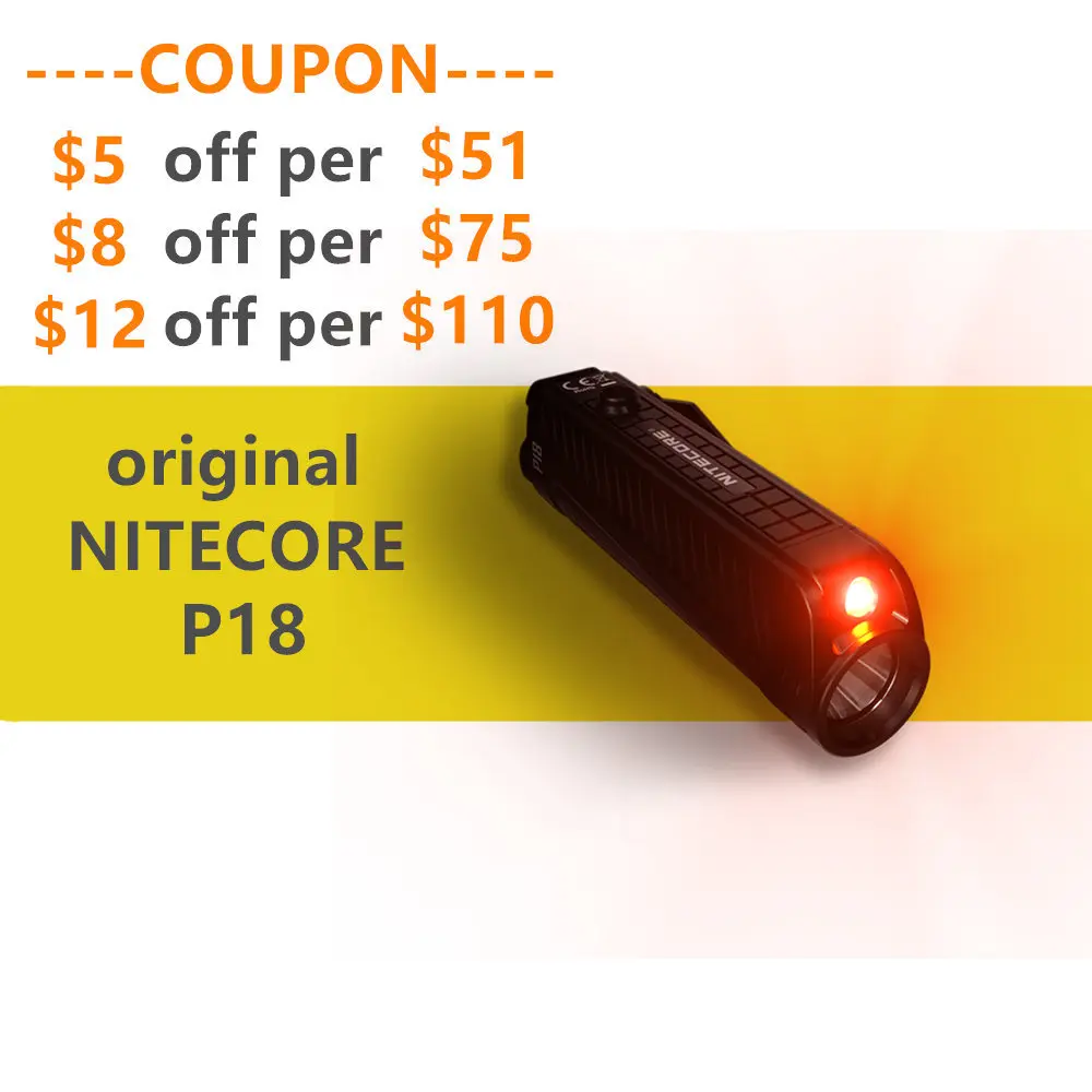 

NITECORE P18 Flashilght with a rechargeable battery