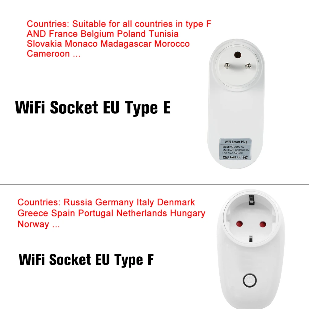 Умная Wi-Fi розетка EWeLink с разъемом EU type E Smart Plug 2* usb порт для зарядки пульт дистанционного управления смартфоном для Amazon/Google Home