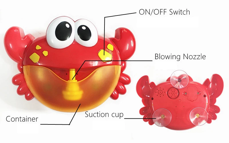 Детская мочалка Пузырьковые крабы с музыкой дети смешная Ванна машина для мыльных пузырей автоматическое устройство для мыльных пузырей мочалка Аксессуары для детского душа
