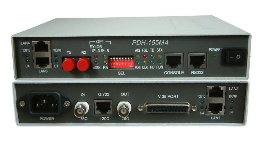 HighTek HT 014 PDH optical fiber switch cat E1 4 Ethernet ports V35 PDH to VE