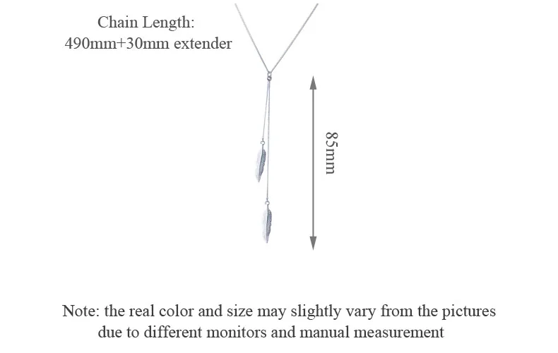 SA SILVERAGE, ожерелье с подвеской в виде перьев и кисточкой, настоящее 925 пробы, серебряные ожерелья, ювелирные украшения, серебряные свадебные подвески для женщин