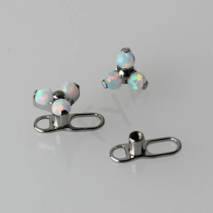 

Opal Flower Tops G23 Titanium Dermal Anchor Skin Diver Base Piercing Body Jewelry