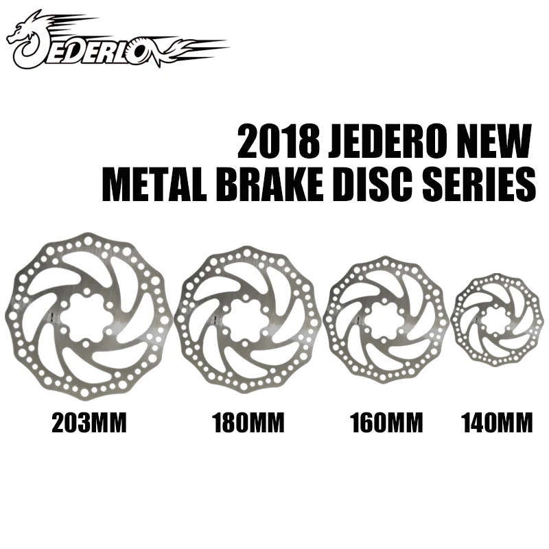 2018 Новый JEDERLO 203 мм 180 160 140 6-болт Нержавеющая сталь ротора диск для горная дорога