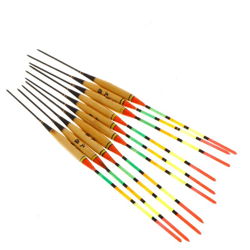 

10Pcs/Set Wooden Fishing Float Buoyancy Buoy Floating Reed Luminous Fluorescent Stick Tackle Professional Accessories W20