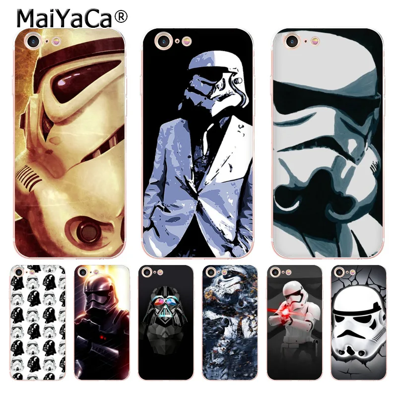 

MaiYaCa storm trooper star wars Cute transparent soft tpu Phone Accessories Case for iPhone 8 7 6 4S Plus X 5S SE 5C case Cover