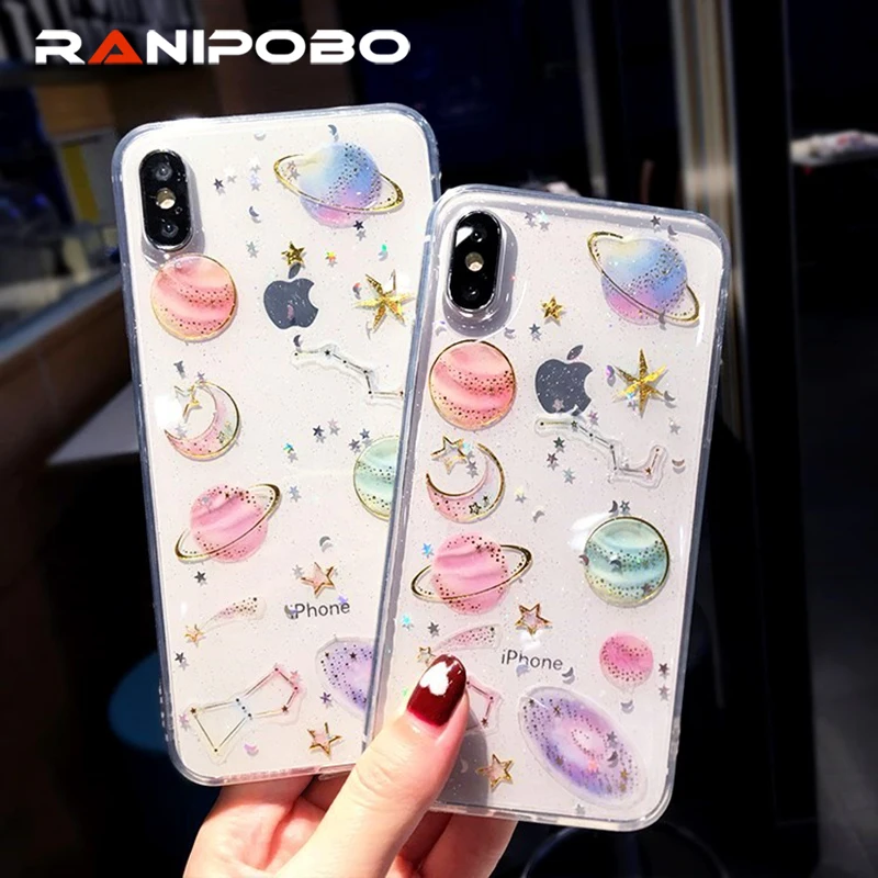 Fashion Glitter Space planet phone Cases for iphone XS Max