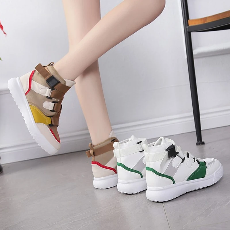 Fujin/Коллекция года; Повседневная обувь; женские кроссовки; сезон весна-осень; женские модные кроссовки с пряжкой на ремешке; обувь на платформе