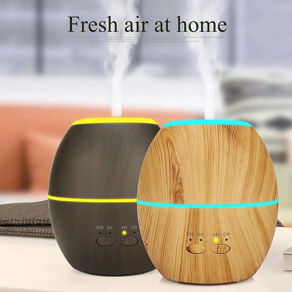 

Aroma Air Humidifier Wood Grain With LED Lights Essential Oil Diffuser Aromatherapy Electric Mist Maker 300ml for Home Office