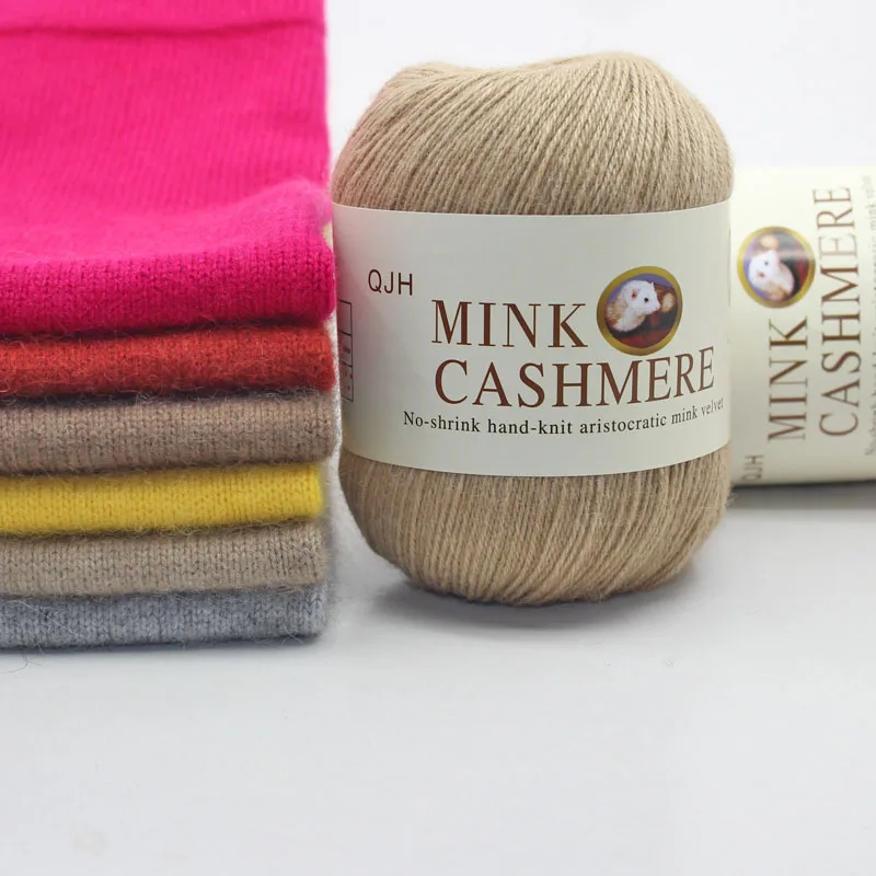 

High Quality 50g/Pcs Soft Mink Velvet Wool Yarn for Hand Knitting Luxury Long Plush Wool Cashmere Crochet Yarn For Fall Winter