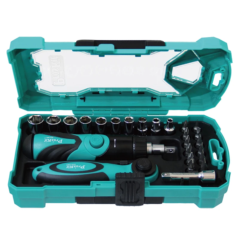 

Free Shipping ProsKit SD-2316M 26PCS 1/4" Socket Ratchet Screwdriver Set Electronics DIY Repair Tool Set Toolkit Multifunctional