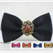 1 шт./лот) район Мужская галстук-бабочка/коричневый Агат с дизайном в середине/ стиль женские с бантом