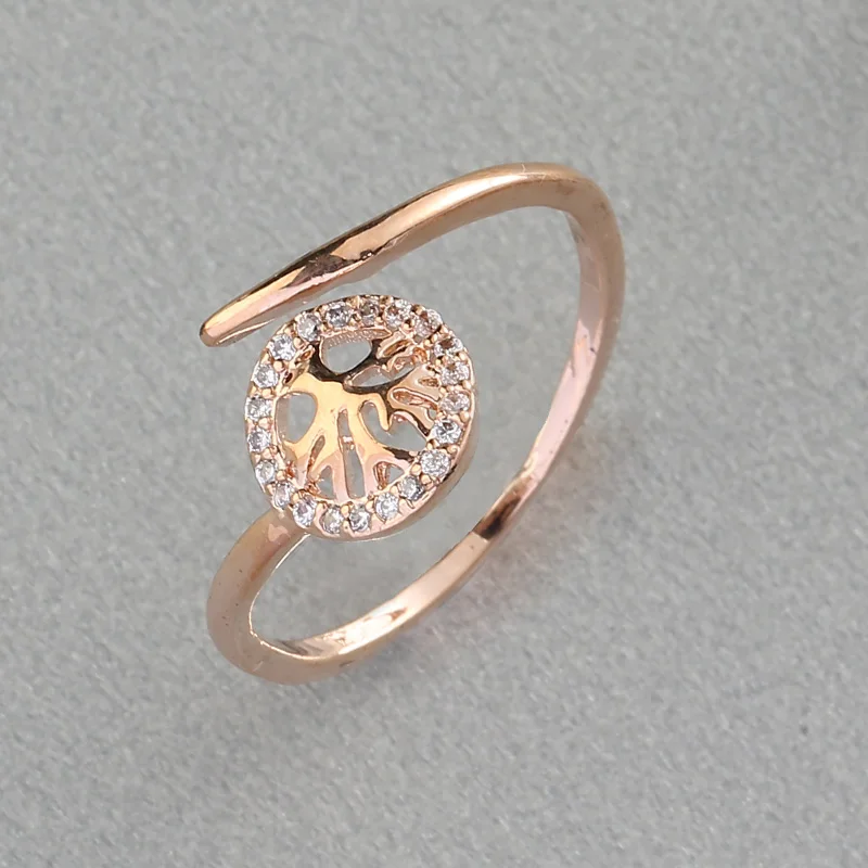 Древо жизни кольцо Трендовое дерево форма медные кольца для семьи ювелирный подарок регулируемое популярное кольцо для женщин мужчин joyas anello