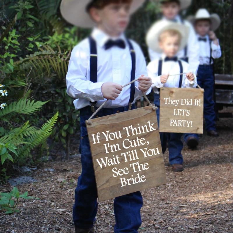 

Ring Bearer Flower Girl Signs Vinyl Art Sticker Wedding Entrance Decor Ringbearer Sign Decals Rustic Wedding Ceremony Prop