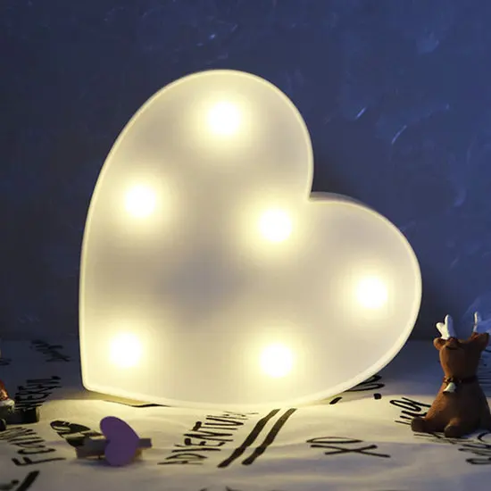 Прекрасный облако звезда Луна LED 3D свет ночник дети подарок игрушка для детей спальня toilet лампа украшение освещение в помещении - Испускаемый цвет: Heart