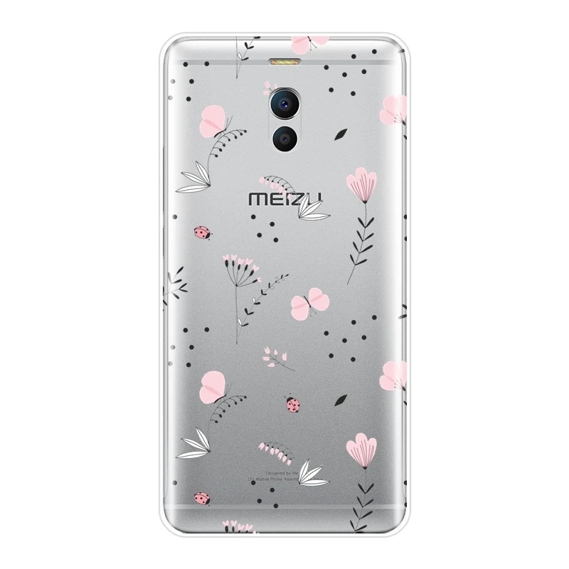 Чехол для телефона Meizu M2 M3 M5 M6 Note силиконовая Мягкая задняя крышка с цветочным