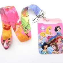 Высокое качество один мультфильм принцесса ремешки шеи ремень ID карты мобильный телефон ремень USB держатель значок Веревка Брелок Подарки#678