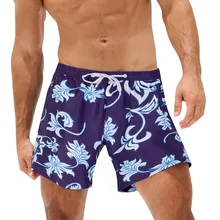 Модные мужские дышащие плавки, штаны, Пляжное нижнее белье с принтом, для бега, плавания, пуш-ап, купальники, пляжная одежда, купальники, лето