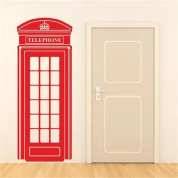 

London Telephone Box Wall Sticker Retro Uk Phone Decal Mural Art Vinyl Decor