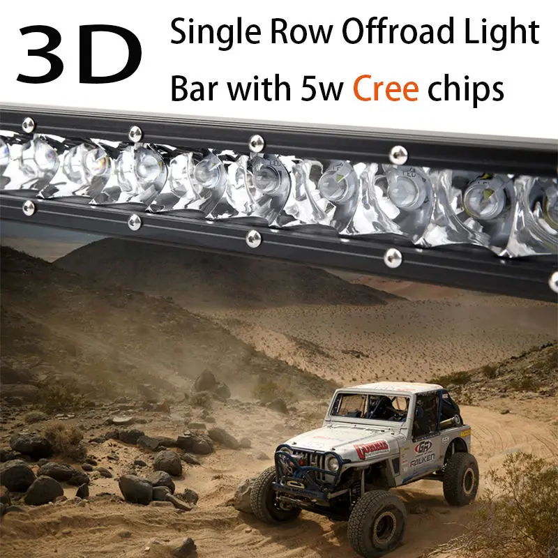 Super Mini 10/"100w Led Light Bar Combo Single Row Work Driving Lights SUV