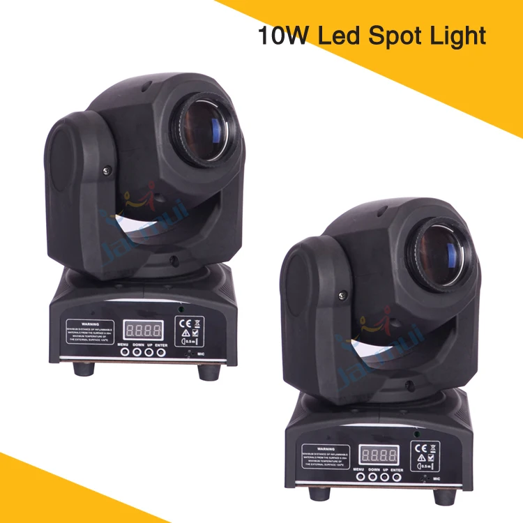 (2 шт./лот) мощный 10 Вт Светодиодные пятно Moving Head мини Dmx512 Dj Light с 7 гобо 7 цветов