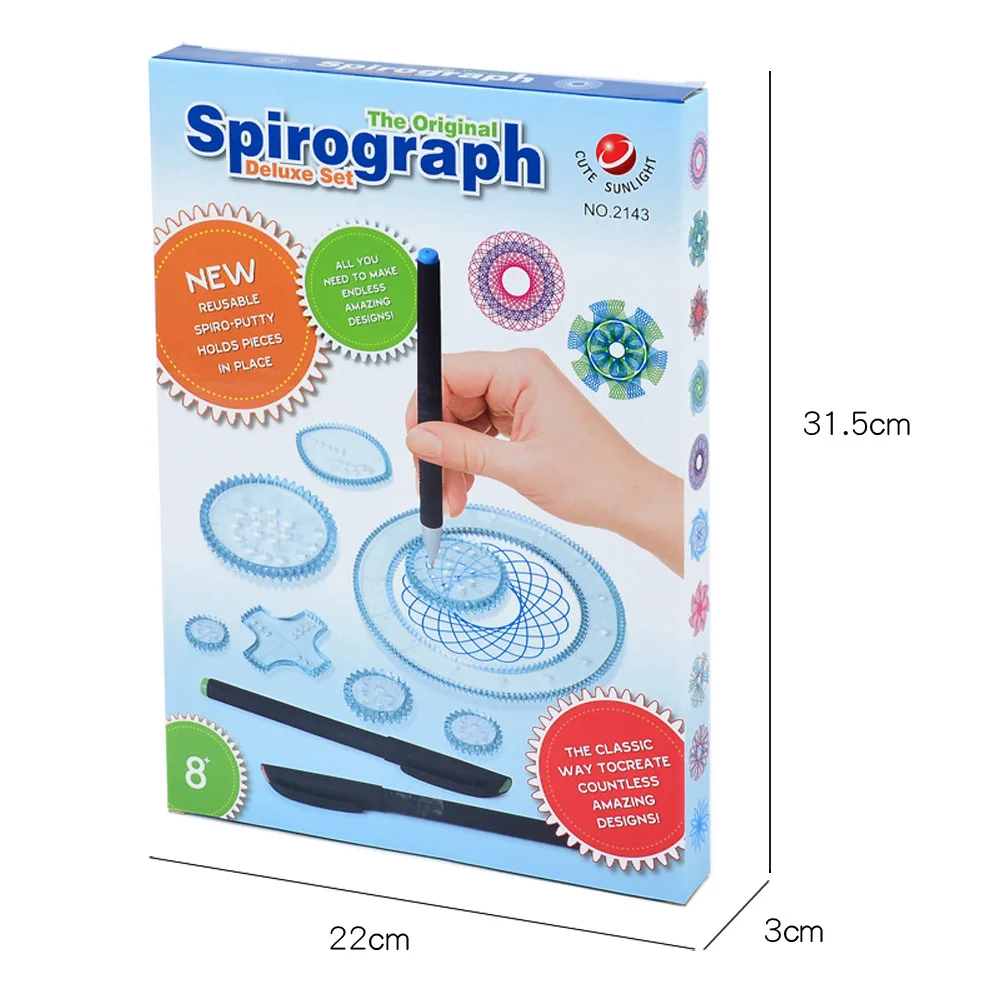 

Spirograph Drawing Set Design Toys Kids Deluxe Geometric Ruler Dibujo Art Diy Fun and Developing Gift for Children Drop Shipping