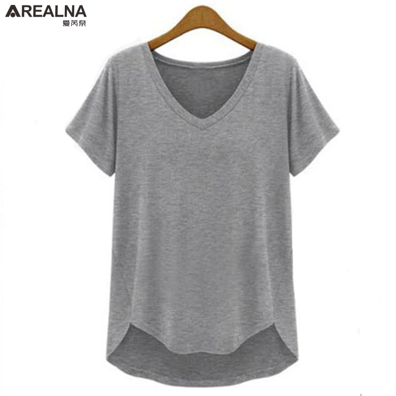 Camiseta de verano de AREALNA para mujer, camisetas elásticas de algodón, Tops casuales, camiseta de manga corta para mujer talla grande 5XL camiseta femenina Camiseta de verano de AREALNA para mujer, camisetas elásticas de algodón, Tops casuales, camiseta de manga corta para mujer talla grande 5XL camiseta femenina