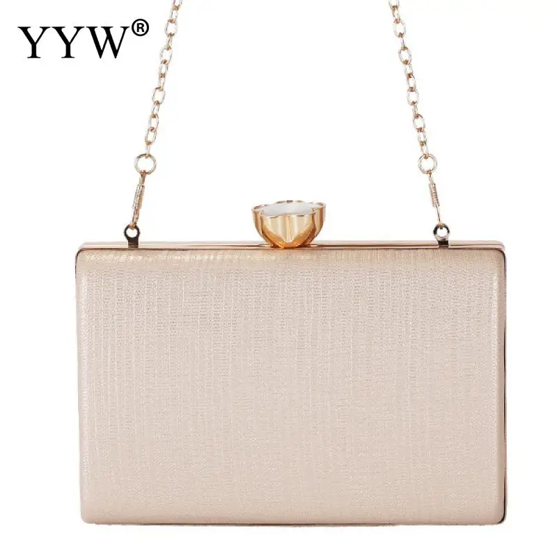 

YYW Evening Party Bags Pink Clutches Bag For Women Wedding Purse With Chain Silver Handbag Sac A Dos Elegant Designer Hand Bag