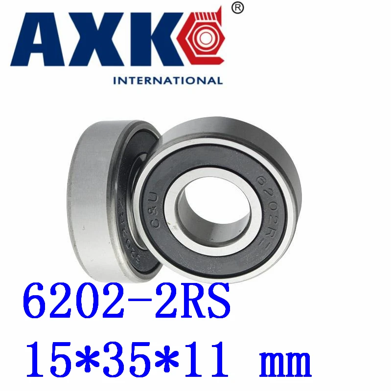 

Axk 10pcs Free Shipping Double Rubber Sealing Cover Deep Groove Ball Bearing 6202-2rs 15*35*11 Mm
