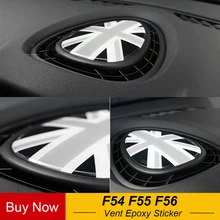 Приборной панели автомобиля A/C Вентиляционный Выход 3D с украшением в виде кристаллов автомобильные подушки с принтом флага Великобритании "Юнион Джек эпоксидной Стикеры наклейка внутренняя отделка стайлинга автомобилей для Mini Cooper F54 F55 F56