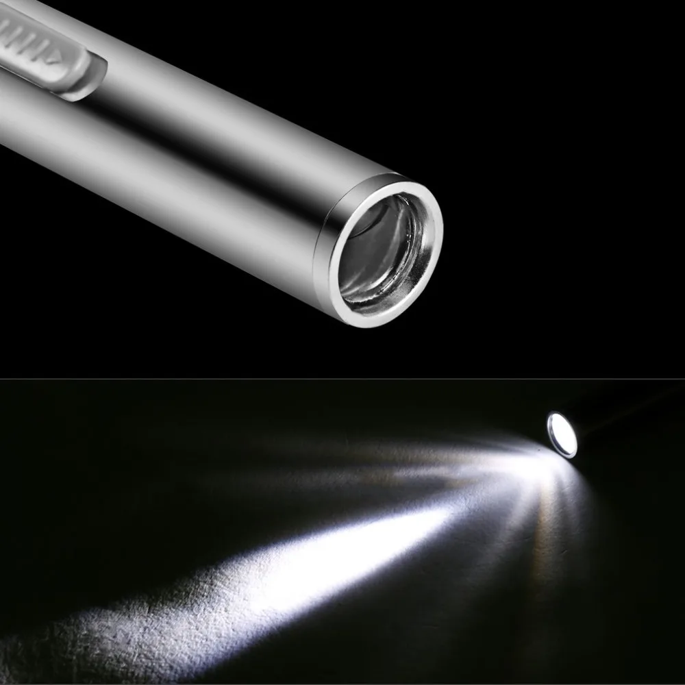 

Medical Led Flashlight USB Rechargeable Mini Flashlight Pen Shaped LED Torch with Stainless Steel Clip Lifetime 50000 Hours